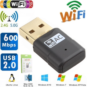 600Mbps USB Wifi Adapter 600M Dual Band <strong>WI</strong>-<strong>FI</strong> Wireless Network Card Dongle AC600 2.4GHz <strong>5GHz</strong> LAN for PC Laptop Free Driver - Product Image 3