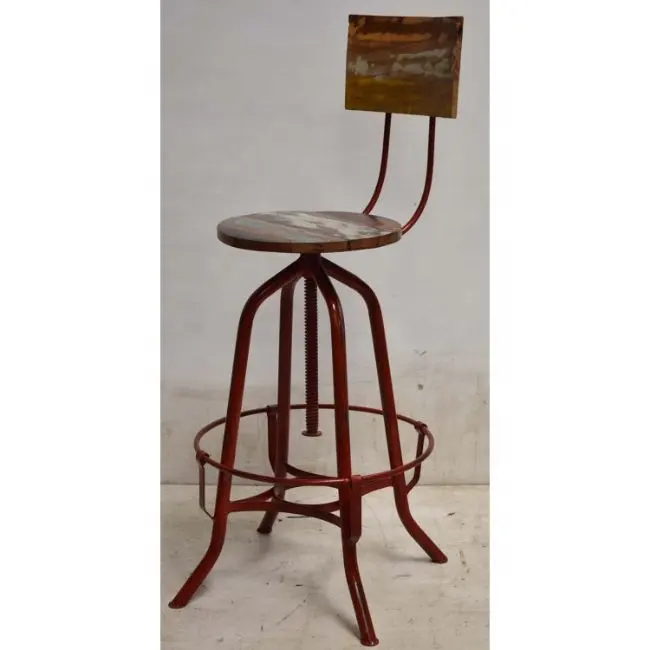 Chaise haute de tabouret de bar de salon de restaurant de café urbain réglable de levage de main colorée industrielle vintage