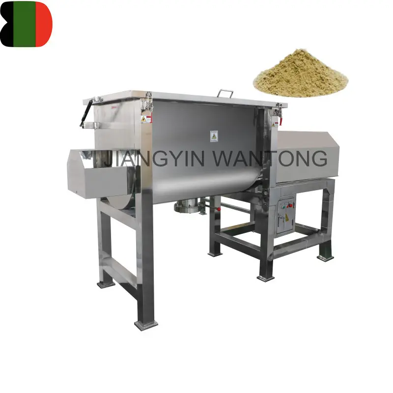 WJT industrial dry milk sugar powder rotary ribbon double cone mixer blender mixing blending machine