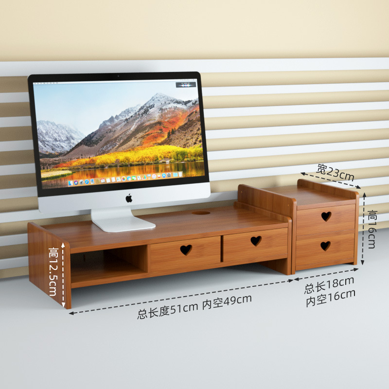 Four separate brown heart-shaped drawers