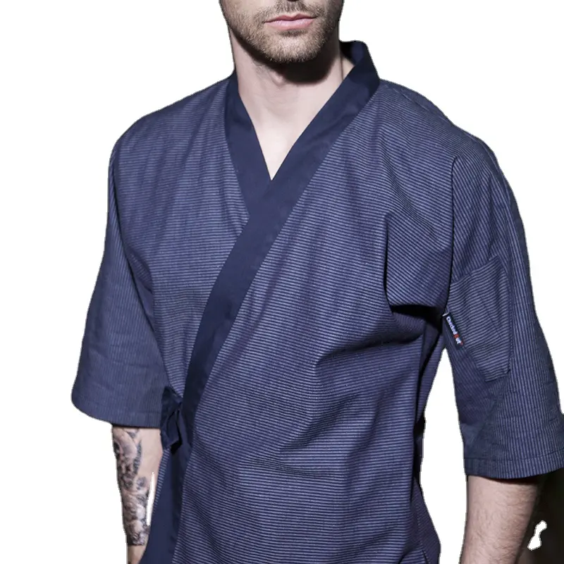 CHECKEDOUT unisex mezza manica kimono di stile Giapponese chef uniforme