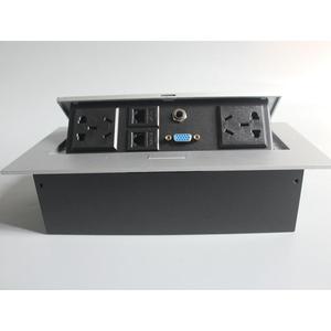 Toma de corriente emergente montada en escritorio Multimedia, con 2 entradas de 120 Vac y 2 puertos Usb para Gerente de reuniones - Product Image 5