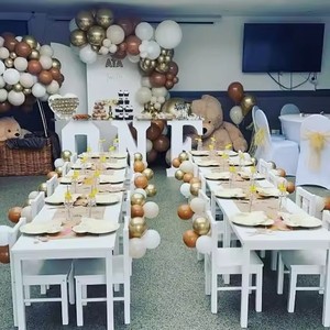 Popüler tasarım dikdörtgen beyaz renk çocuklar için parti masa çocuklar parti masa ve sandalye seti - Product Image 1