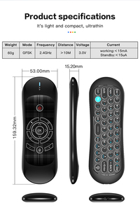 Commercio all'ingrosso della fabbrica R2 aria Mini telecomando 2.4G retroilluminato tastiera Android TV Box PC/controllo vocale per proiettore/HTPC codice fisso di plastica - Product Image 2