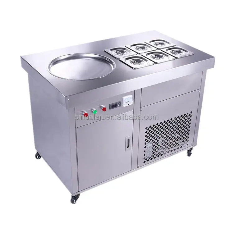 Machine à crème glacée frite de chine, appareil de fabrication de yaourt à bas prix avec 6 réservoirs