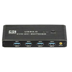 USB3.0 <strong>KVM</strong> <strong>Switch</strong> with Button <strong>Switch</strong> EDID 2 Port HDTV 4K 60Hz Resolution <strong>1</strong> Monitor 2 Computers 4 USB3.0 Ports Camera Projector