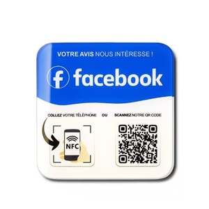 13,56 MHz NFC Google Review Benutzer definierte QR-Code-Anzeige Acryl platte mit RFID-Kommunikation schnitts telle Social Media Window Label - Product Image 4