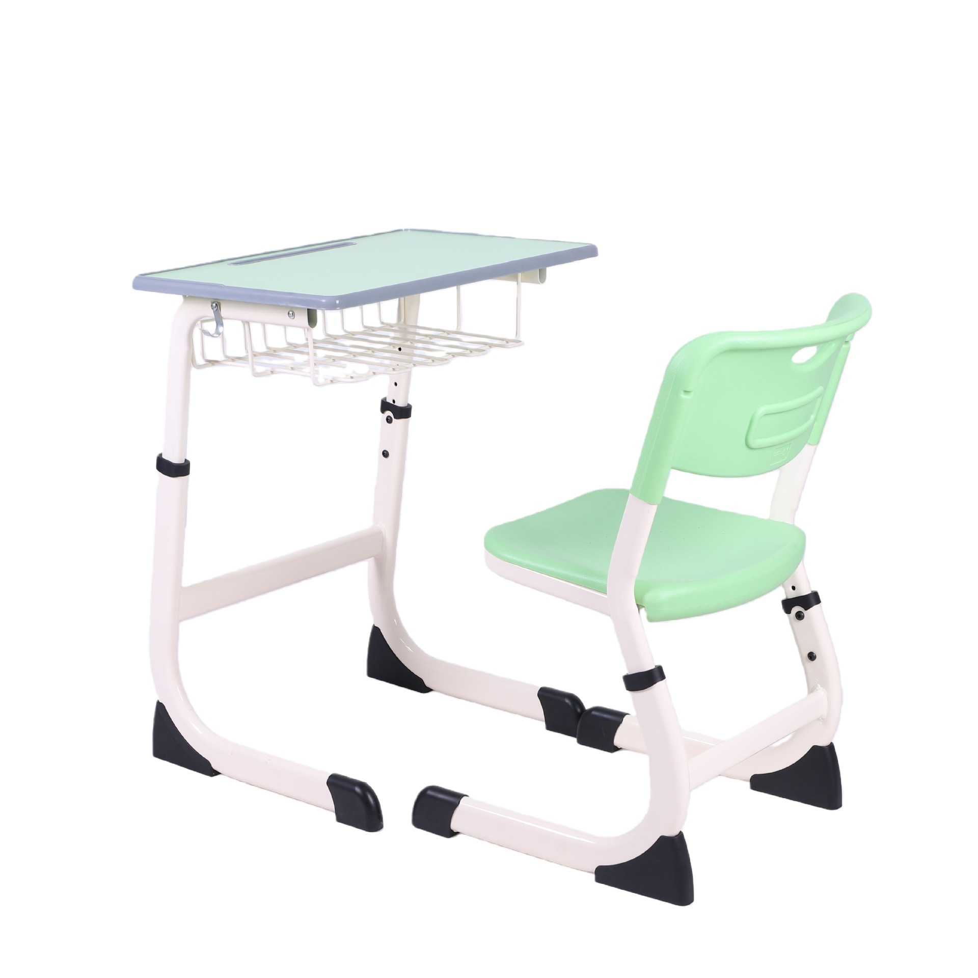 Green white frame C-type height adjustable hollow desk chair-mes