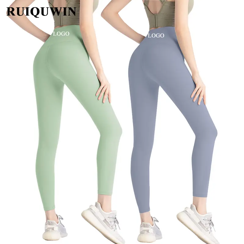 RUIQUWIN vente en gros taille haute respirant sport serré entraînement Leggins Logo personnalisé Gym Fitness contrôle du ventre pantalons de Yoga femmes