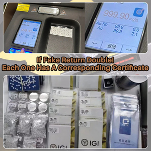 Gia Igi معتمد من CVD HPHT مختبر الماس المزروع 14K/18K خاتم خطوبة من الذهب الخالص مع تصميم شريط بيضاوي للنساء - Product Image 3