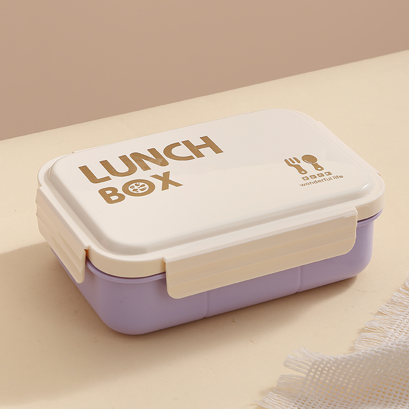 Boîte à lunch simple couche violette à quatre compartiments
