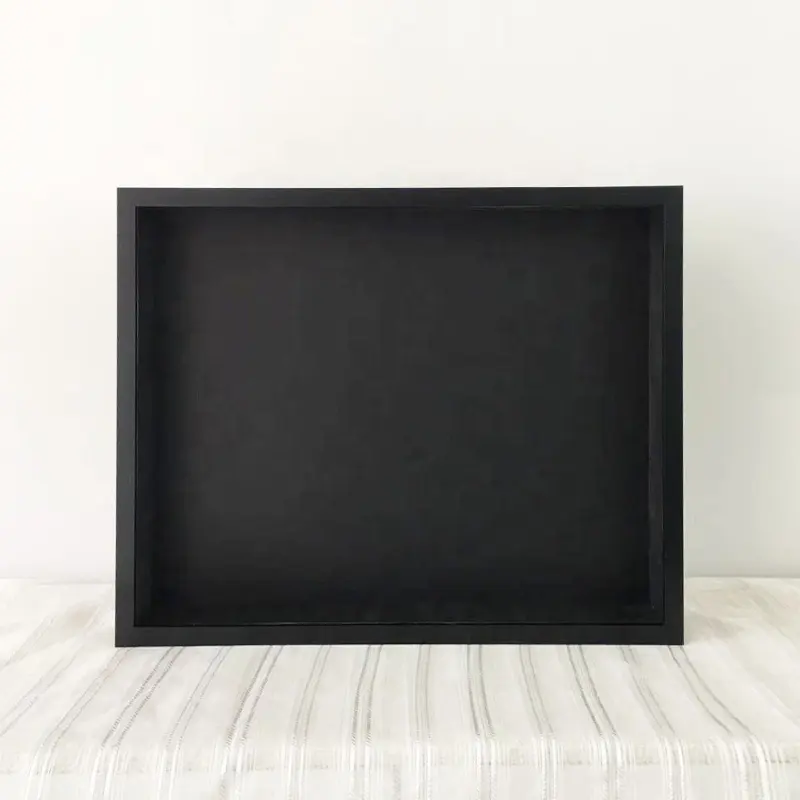 الصين مصنع توريد تخصيص كبير أسود الظل إطار صندوق 12x16 18x24 16x20 بوصة الأسود الفن 3D الظل مربع إطار صندوق