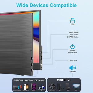 13.3 inç LCD LED küçük monitörler 4K 3840*2160P oyun monitörü IPS Panel ekran anahtarı için USB taşınabilir monitör - Product Image 5