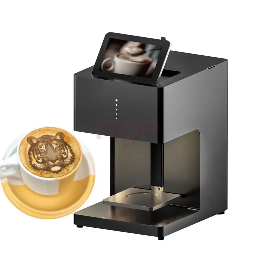 Impressora de café estampada 3d, impressora digital comestível a jato de tinta, latte, cor 3d, latte, arte, máquina para cappuccino
