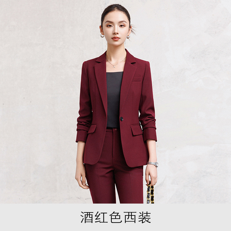 Burgundy suit
