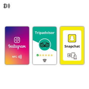 Venta caliente Social Media QR Code NTAG213 RFID NFC Google Review Card Acrílico Variable Material de PVC 13,56 MHz Frecuencia para pago - Product Image 3