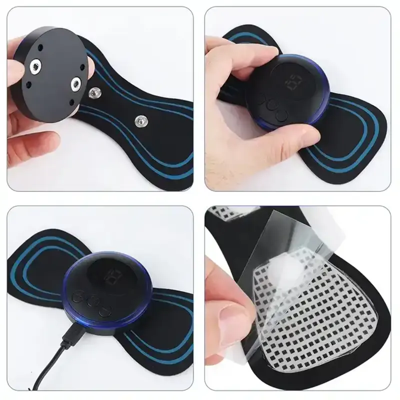 Venta al por mayor EMS inteligente mini portátil eléctrico masajeador de cuello hombro y cuello terapia de pulso instrumento almohadilla de masaje cervical