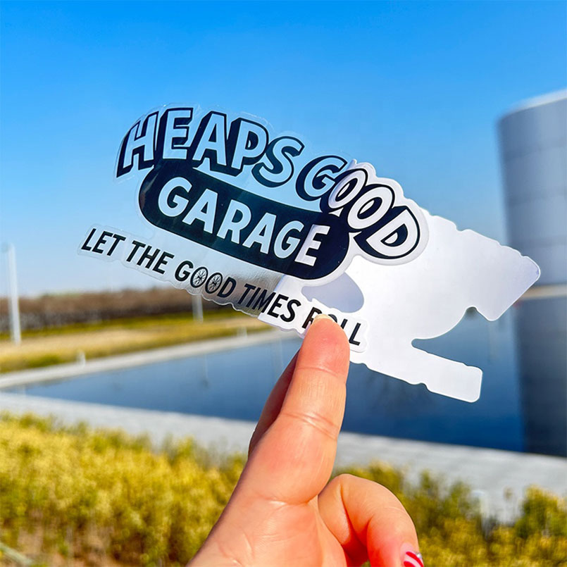 Custom clear die cut stickers example D