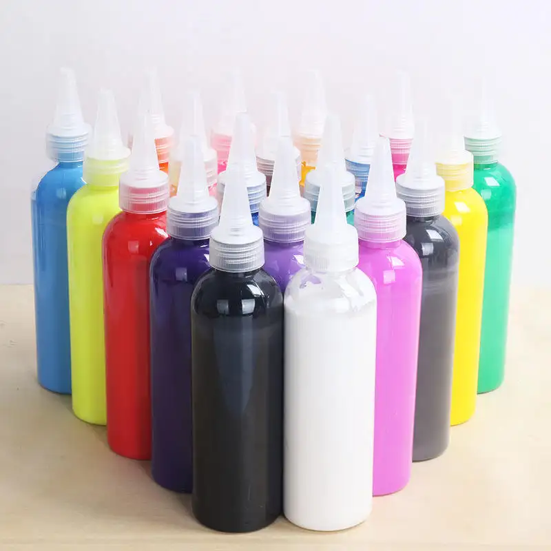 18 couleurs bouteille de 100ml ensemble de peinture acrylique de haute qualité pour enfants artiste darwing