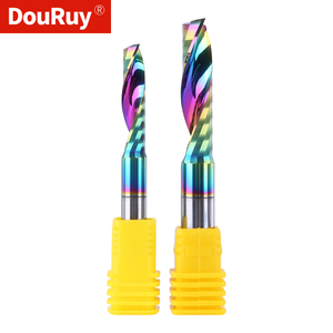 Douruy 2A kaplama katı karbür tek flüt freze kesiciler CNC kesim frezeler 1 flüt yönlendirici bit bir flüt uç freze kesici - Product Image 4