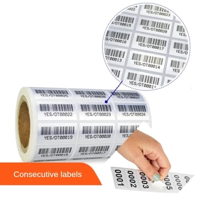 Etichetta privata numero di codice a barre consecutivo etichette QR codice serie modificabile per uso alimentare supermercato uso adesivo adesivo - Product Image 3