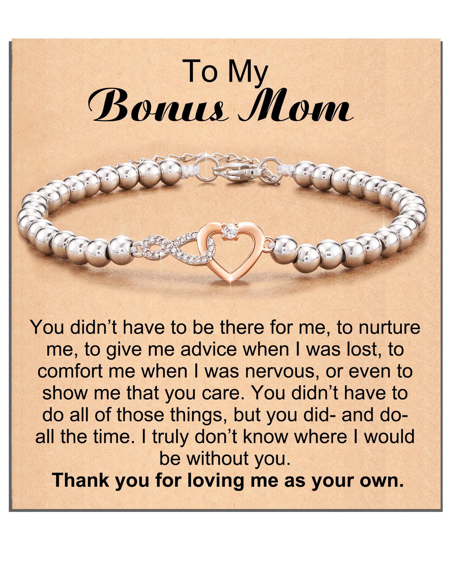 Bracciale con diamanti a cuore infinito + biglietto bonus per la mamma