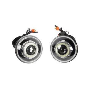 ไฟหน้าตาปีศาจ LED 7นิ้ว,ไฟหน้าโปรเจกเตอร์ Led ไฟซีนอนคู่ HID ไฟหน้ามอเตอร์ไซค์ตาปีศาจสำหรับอะไหล่ Jeep Wrangler JK - Product Image 1