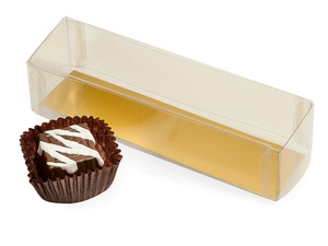 Scatola di plastica al tartufo stampata con Logo personalizzato con coperchio trasparente e fondo assemblato in plastica per alimenti per prelibatezze zuccherate
