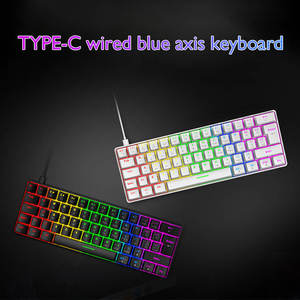 T60 62 tasti mini tastiera meccanica luci RGB tastiera meccanica da gioco portatile cablata per ufficio - Product Image 4