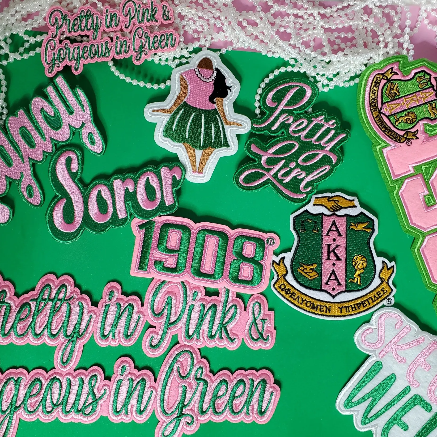 Özel aka yamalar demir on yamalar sorority patchjacket alpha kappa alpha sorority şönil yamalar