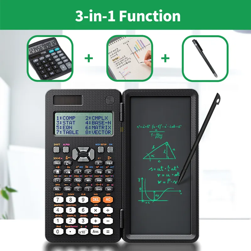 NEWYES 991ES Plus 3 in 1 Smart 16 cifre LCD Mini calcolatrice di ingegneria scientifica con blocco note