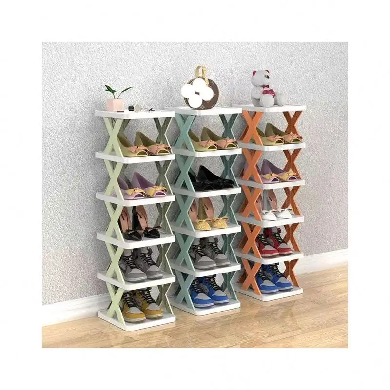 Sapatos Display Racks 3 Tier Metal Wall Rotatable Fácil Montar Empilhável Atrás Da Porta Árvore Forma Timber Cloth Snd A Shoe Rack