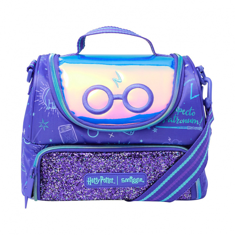 Boîte à lunch double couche à lunettes magiques violettes