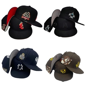 Toptan yeni gelenler Hottest satmak yüksek kalite kırmızı mavi siyah düz ağız donatılmış kapalı dönemi tüm takımlar Gorras beyzbol şapkası şapka - Product Image 2