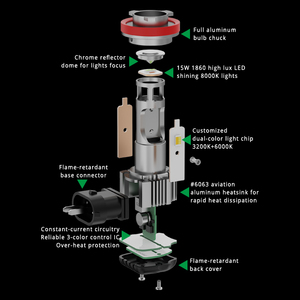 <strong>PSX24W</strong> 5202 High Power <strong>LED</strong> Fog Light Bulbs with Remote Control - Product Image 4