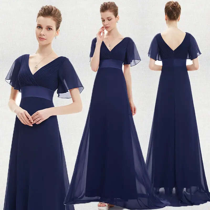 Ebay Apparel Design Services abito da sposa con scollo a v per Cocktail Tulle the Outnet abiti da damigella d'onore Royal Blue Ladies Women