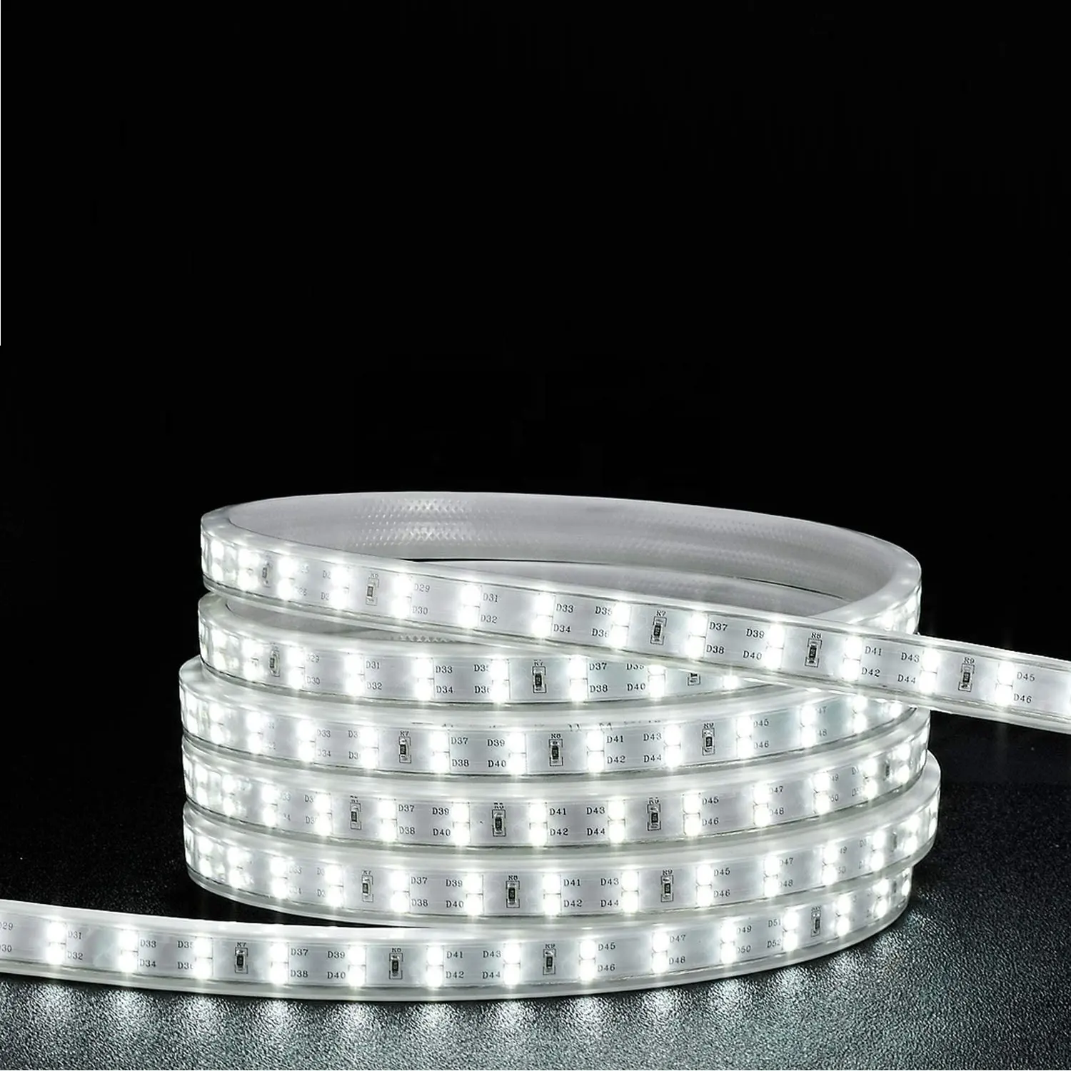 Tira de luz blanca de doble fila, 120 LED, resistente al agua, para casa, IP67, 220V, 10MM