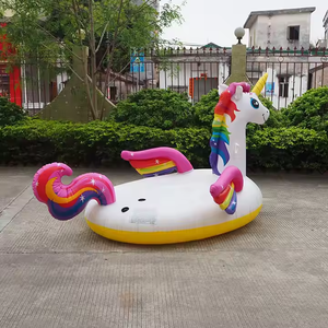 Grande unicorno gonfiabile gonfiabile unicorno piscina galleggiante in PVC gonfiabile grande isola unicorno per due piloti di colore - Product Image 4