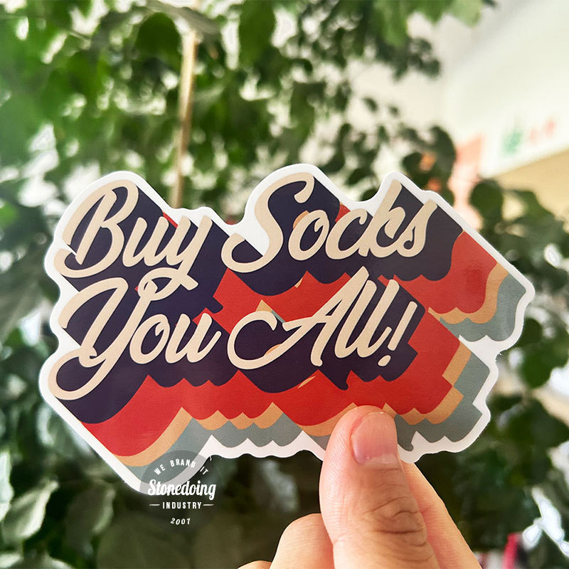 Custom die cut sticker example A