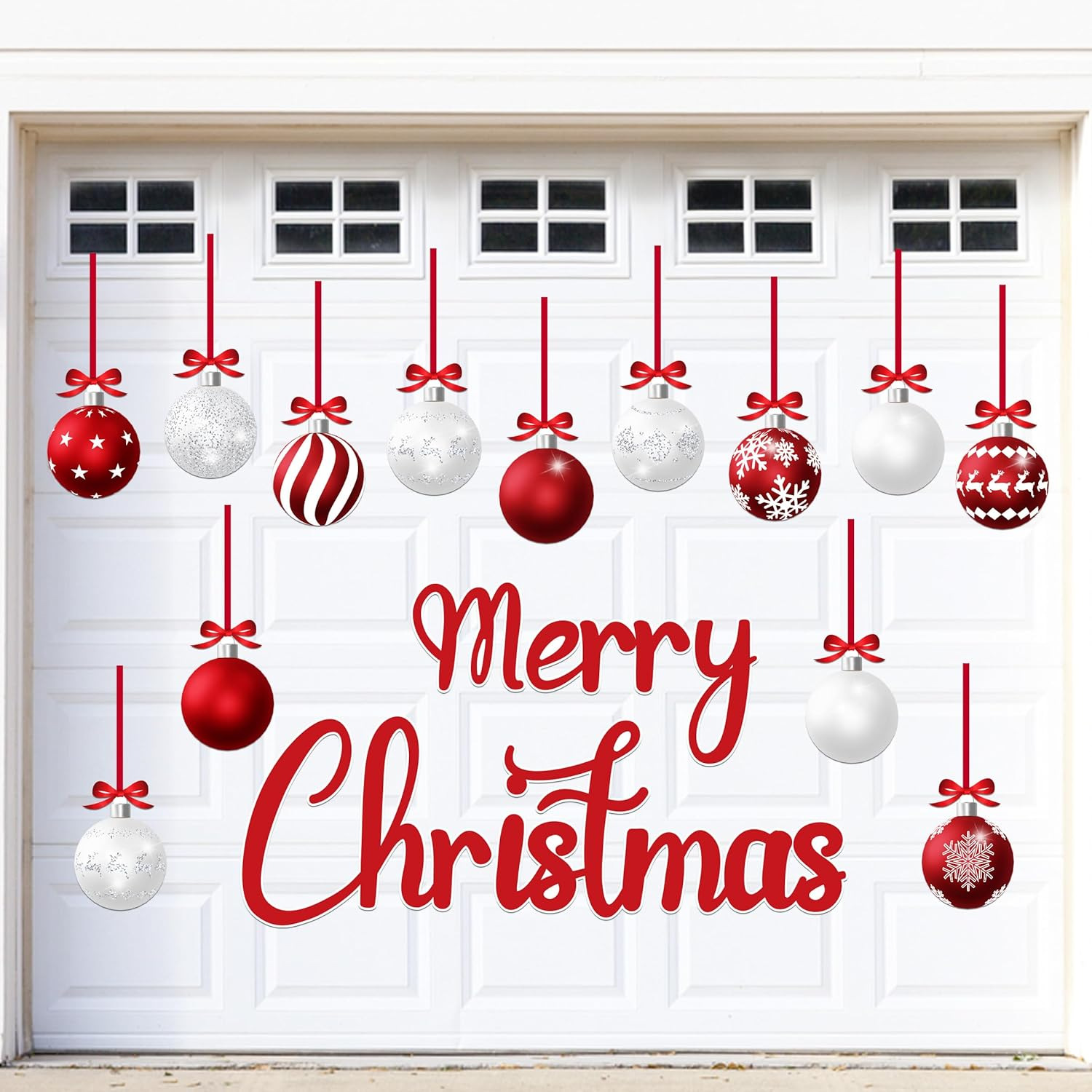 Autocollant magnétique pour porte de garage Boule de Noël 4