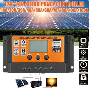 Solar panel Batterie ladegerät 30A 12V/24V Auto LCD Solar laderegler mit 5V Dual USB Ausgang