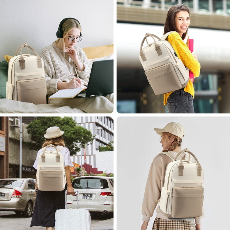Mehrere Fächer aus hochwertigem Nylon mit USB-Ladefunktion für Männer mit benutzerdefiniertem Logo, Laptop-Rucksack, Arbeitsschule, Reiserucksack
