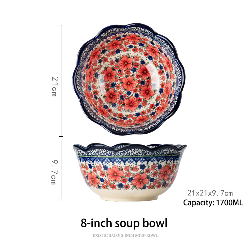 Red 8 inch bowl