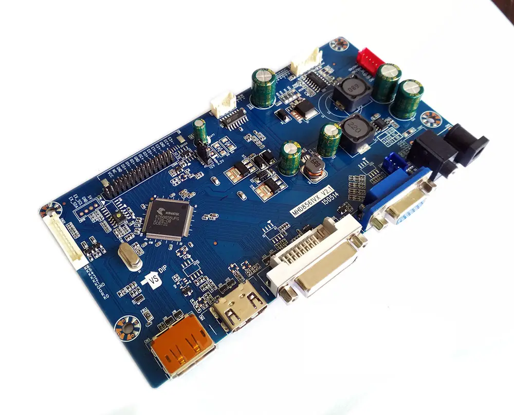 Scheda madre LCD del bordo del convertitore del regolatore per il pannello eDP LVDS di 10 bit LVDS con HDMI-I cc MHD8561 di DP VGA DVI 24V