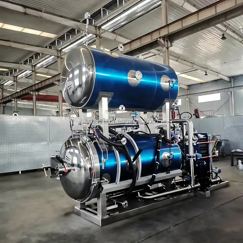 Esterilizador de botellas de vidrio Zhong Tai, máquina autoclave de esterilización de alimentos enlatados de pescado, autoclave de doble capa