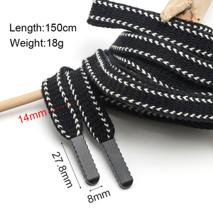Cordones trenzados planos y suaves personalizados OEM cuerda de cordón de algodón y poliéster para prendas de vestir zapatos y bolsos con acabado encerado - Product Image 2