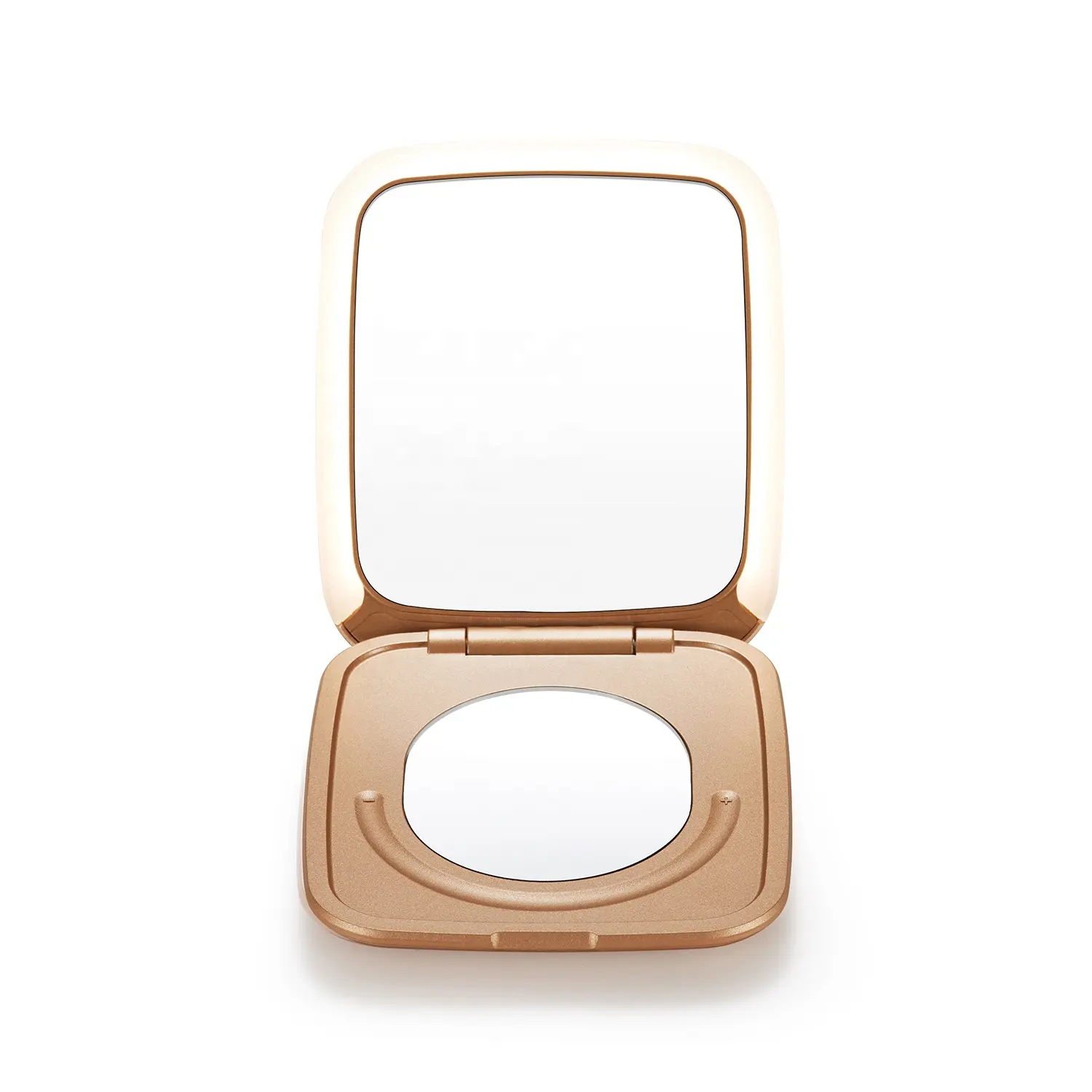 Schönheit körperpflege doppelseitige nach make-up spiegel/tasche spiegel großhandel Runde LED folding tasche spiegel