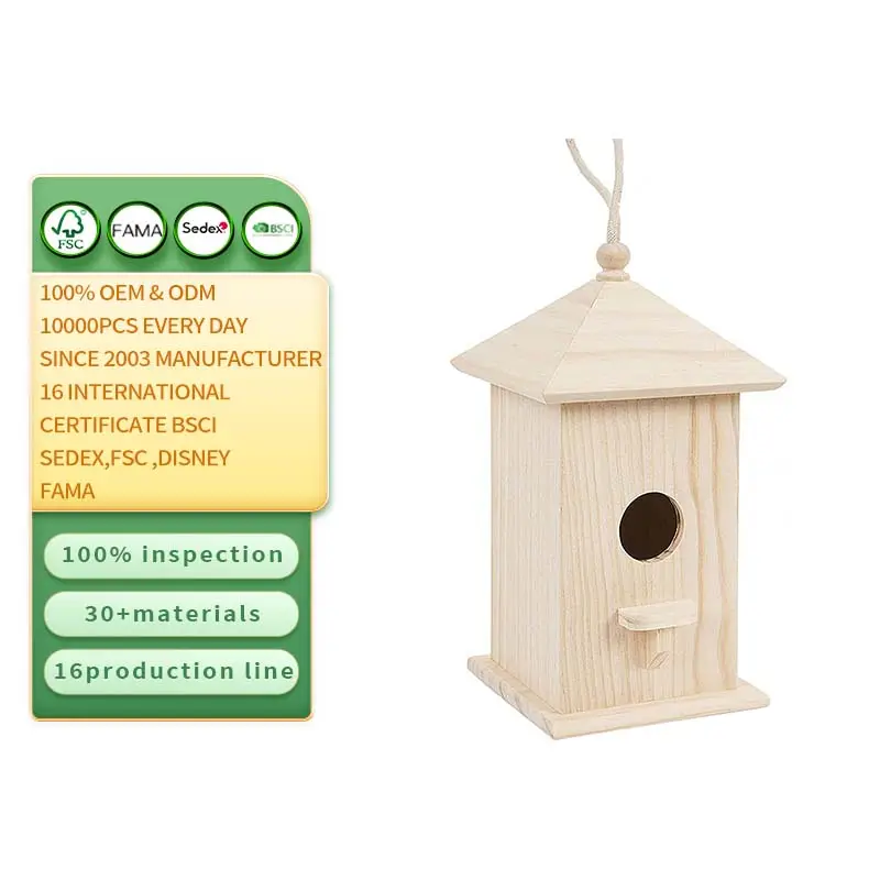Penjualan Terbaik dan kualitas tinggi modern burung rumah tinggal kayu logam segitiga hitam rumah burung kayu untuk di luar