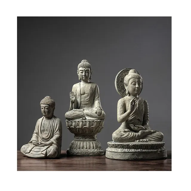 Estatua de Buda de resina de alta calidad, estatua de meditación creativa de la suerte, estatua de bronce dorado sentado, escultura de Buda