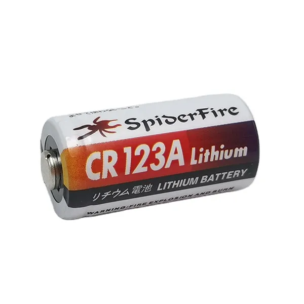 Cr123a 3.0v bateria primária de lítio, em estoque, 1600mah, baterias de íon de lítio